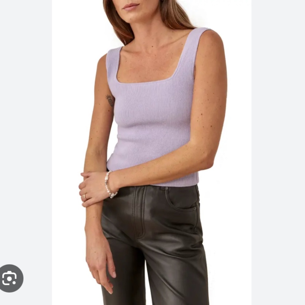 Reformation Julia Ribbed Tank in Purple